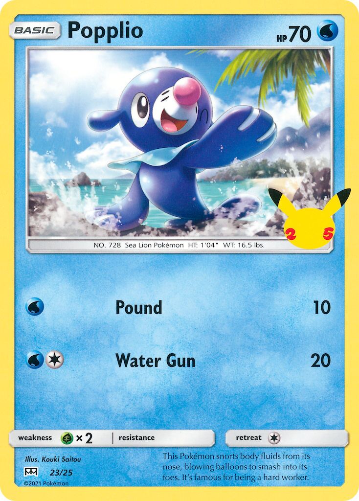 Popplio 023/25 — Collezione McDonald's 25° Anniversario (2021) (Italian Pokémon TCG card)