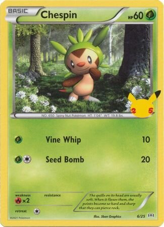 Chespin 006/25 — McDonald's 25th Anniversary (2021) (English Pokémon TCG card)