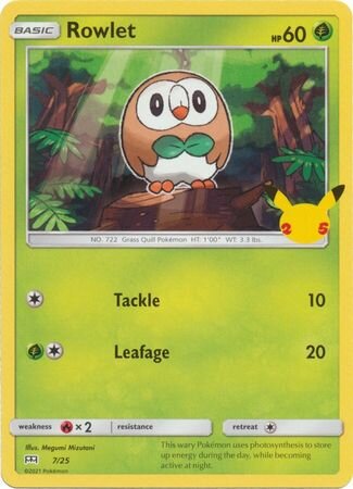 Rowlet 007/25 — Collezione McDonald's 25° Anniversario (2021) (Italian Pokémon TCG card)