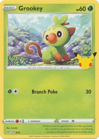 Grookey 008/25 — McDonald's 25th Anniversary (2021) (English Pokémon TCG card)