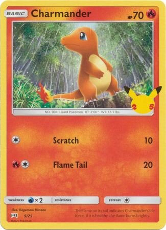 Charmander 009/25 — Collezione McDonald's 25° Anniversario (2021) (Italian Pokémon TCG card)