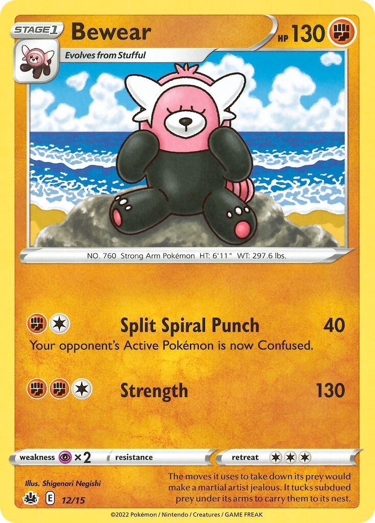 Bewear 012/15 — Battaglia Match McDonald's 2022 (Italian Pokémon TCG card)