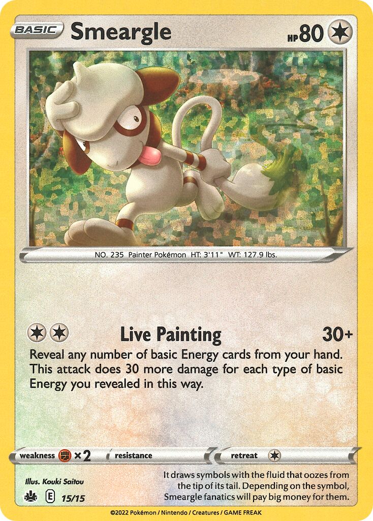 Smeargle 015/15 — Battaglia Match McDonald's 2022 (Italian Pokémon TCG card)