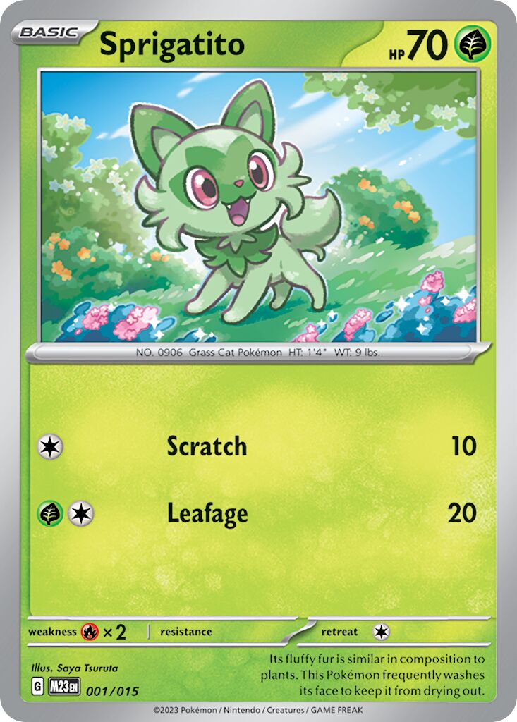 Sprigatito 001/15 — McDonald's Match Battle 2023 (English Pokémon TCG card)
