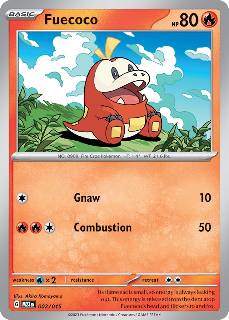 Fuecoco 002/15 — Battaglia Match McDonald's 2023 (Italian Pokémon TCG card)