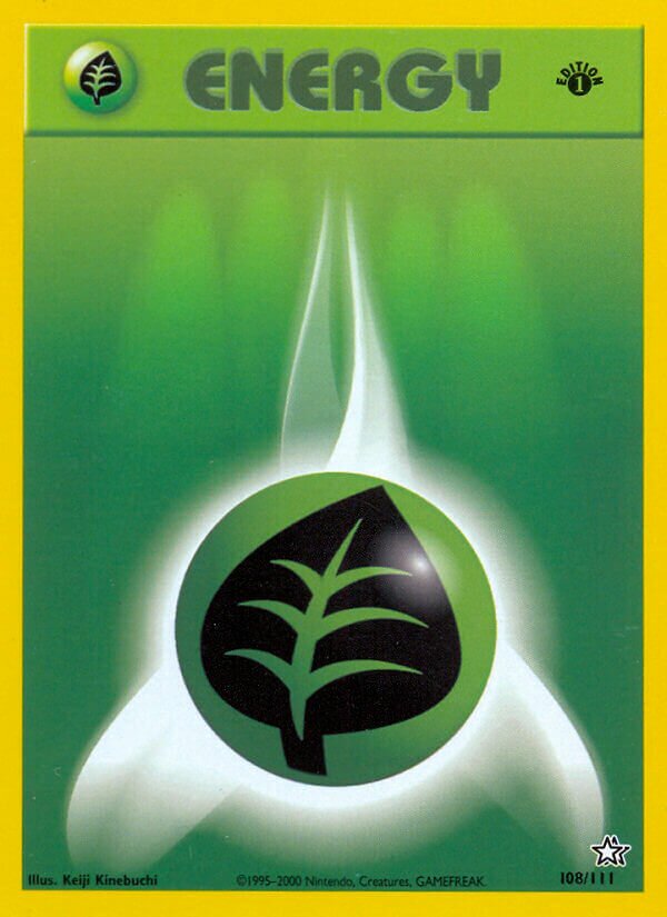 Grass Energy 108/111 — Neo Genesis (English Pokémon TCG card)