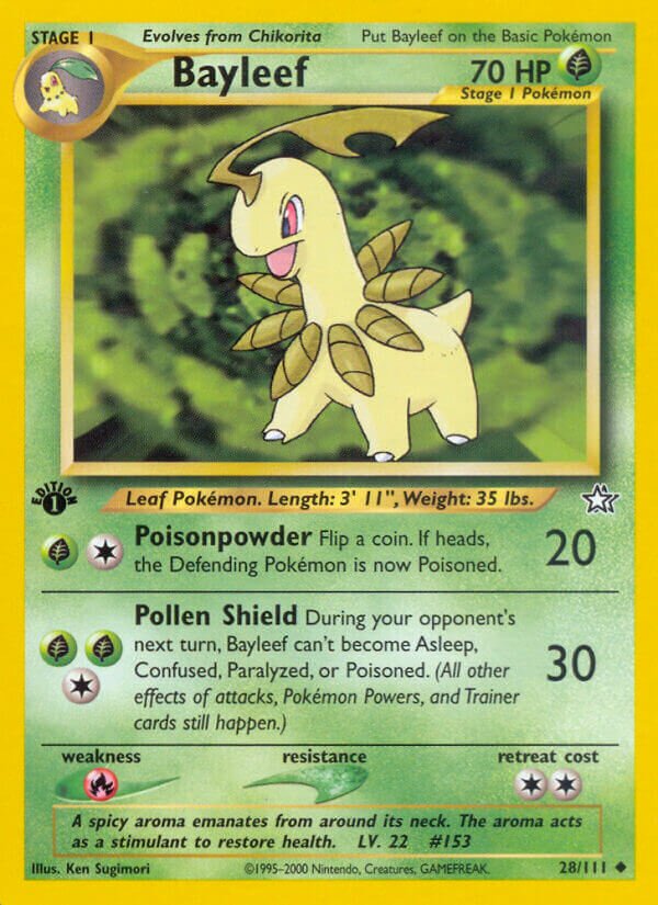 Bayleef 028/111 — Neo Genesis (English Pokémon TCG card)