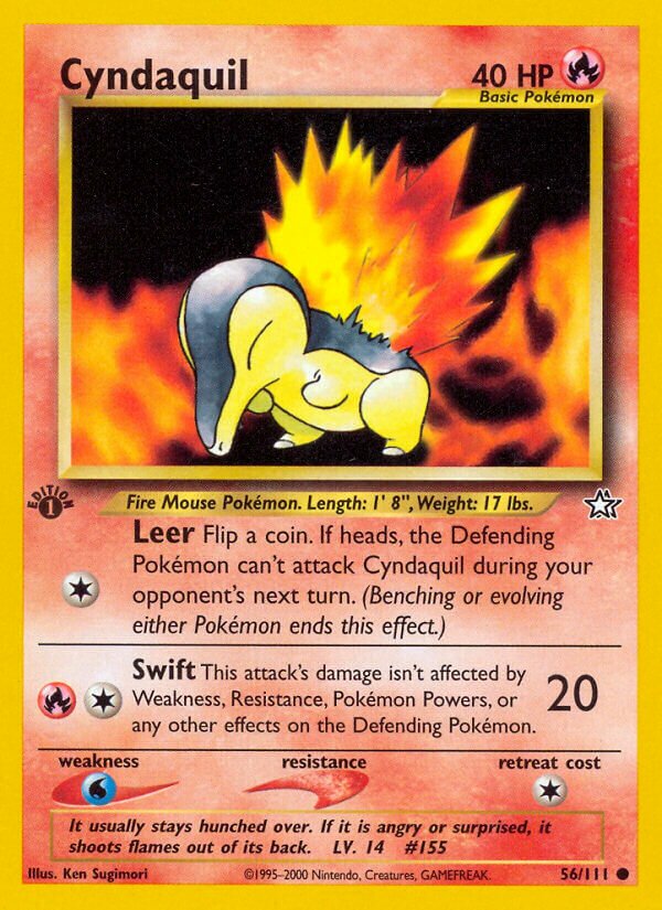 Cyndaquil 056/111 — Neo Genesis (English Pokémon TCG card)