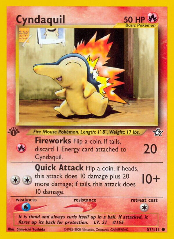 Cyndaquil 057/111 — Neo Genesis (English Pokémon TCG card)