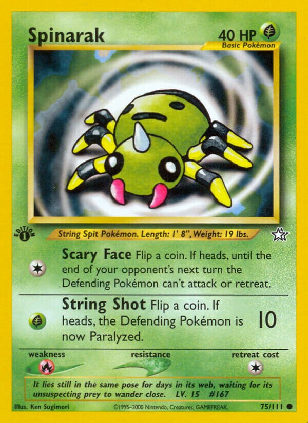 Spinarak 075/111 — Neo Genesis (English Pokémon TCG card)