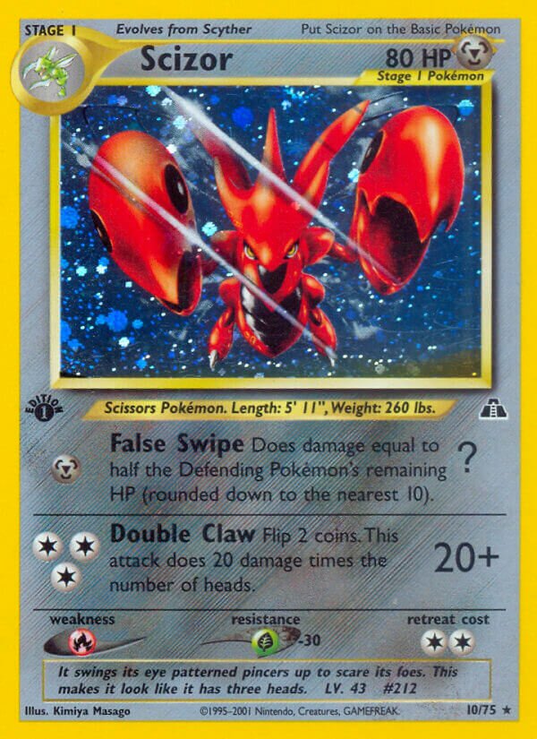 Scizor 010/75 — Neo Discovery (English Pokémon TCG card)