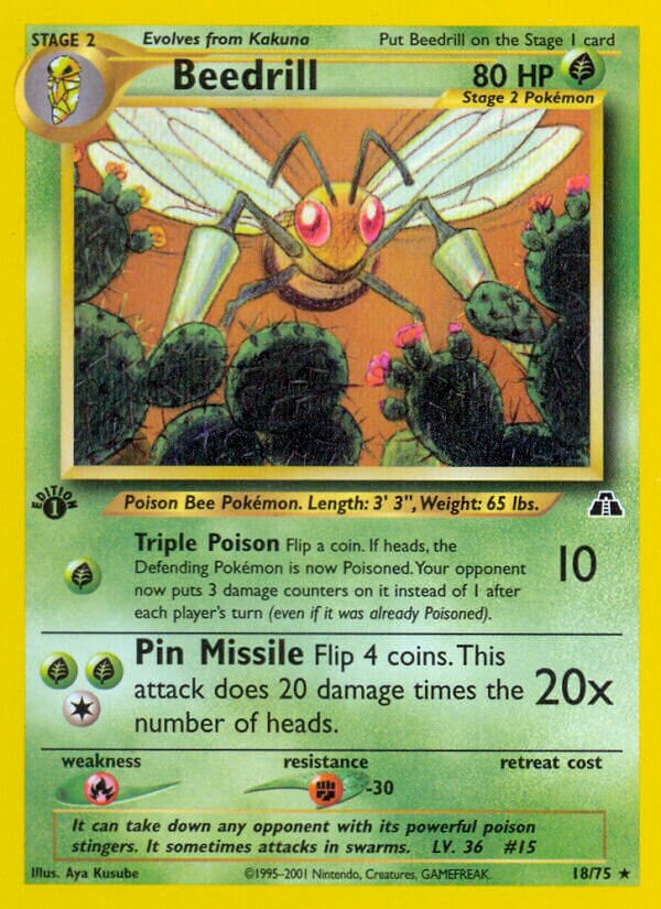Beedrill 018/75 — Neo Discovery (English Pokémon TCG card)