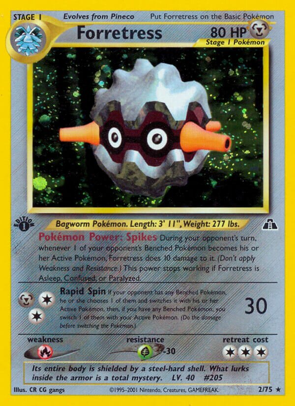 Forretress 002/75 — Neo Discovery (English Pokémon TCG card)