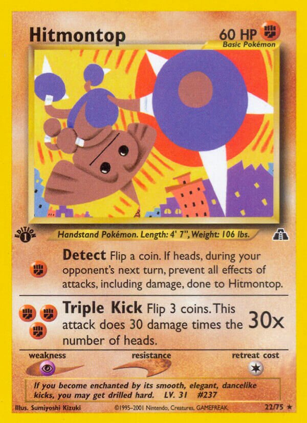 Hitmontop 022/75 — Neo Discovery (English Pokémon TCG card)