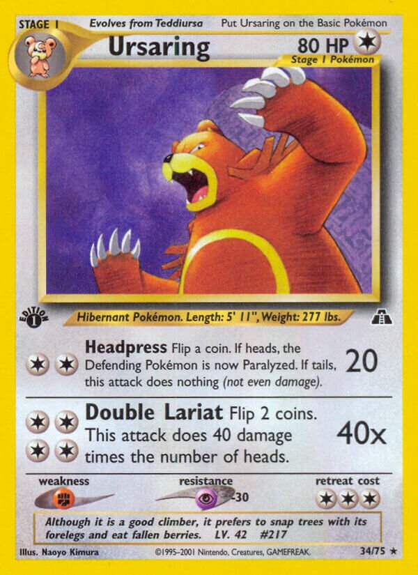 Ursaring 034/75 — Neo Discovery (English Pokémon TCG card)