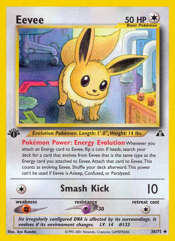 Eevee 038/75 — Neo Discovery (English Pokémon TCG card)