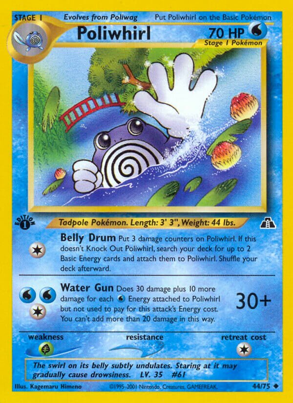 Poliwhirl 044/75 — Neo Discovery (English Pokémon TCG card)