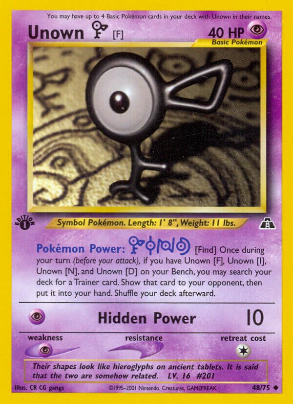 Unown [F] 048/75 — Neo Discovery (English Pokémon TCG card)