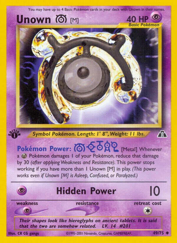 Unown [M] 049/75 — Neo Discovery (English Pokémon TCG card)
