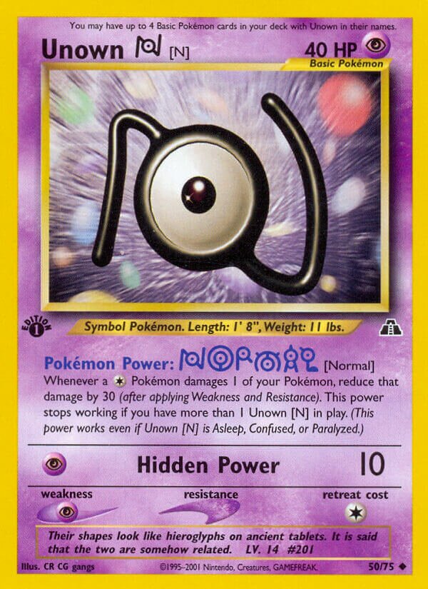 Unown [N] 050/75 — Neo Discovery (English Pokémon TCG card)