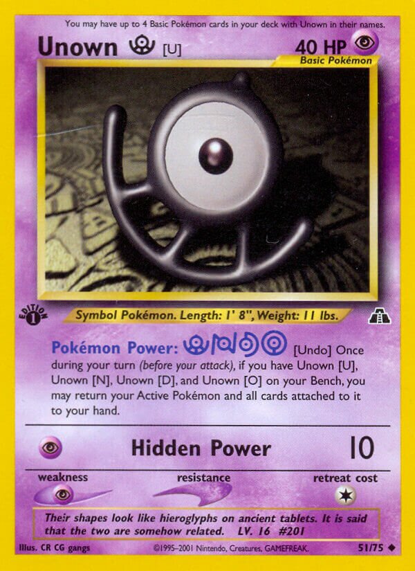 Unown [U] 051/75 — Neo Discovery (English Pokémon TCG card)