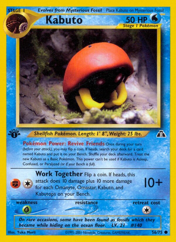 Kabuto 056/75 — Neo Discovery (English Pokémon TCG card)