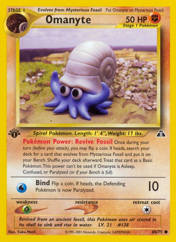 Omanyte 060/75 — Neo Discovery (English Pokémon TCG card)