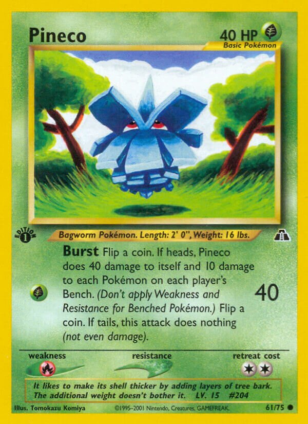 Pineco 061/75 — Neo Discovery (English Pokémon TCG card)