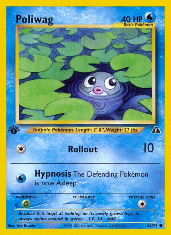 Poliwag 062/75 — Neo Discovery (English Pokémon TCG card)