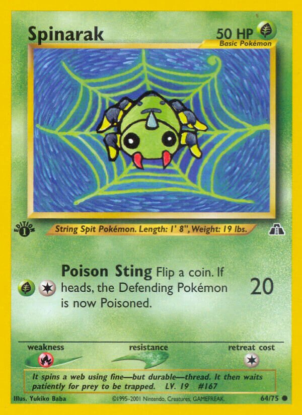 Spinarak 064/75 — Neo Discovery (English Pokémon TCG card)