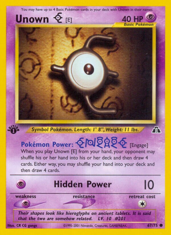 Unown [E] 067/75 — Neo Discovery (English Pokémon TCG card)