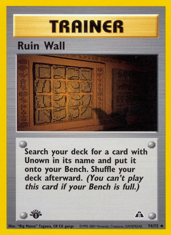 Ruin Wall 074/75 — Neo Discovery (English Pokémon TCG card)