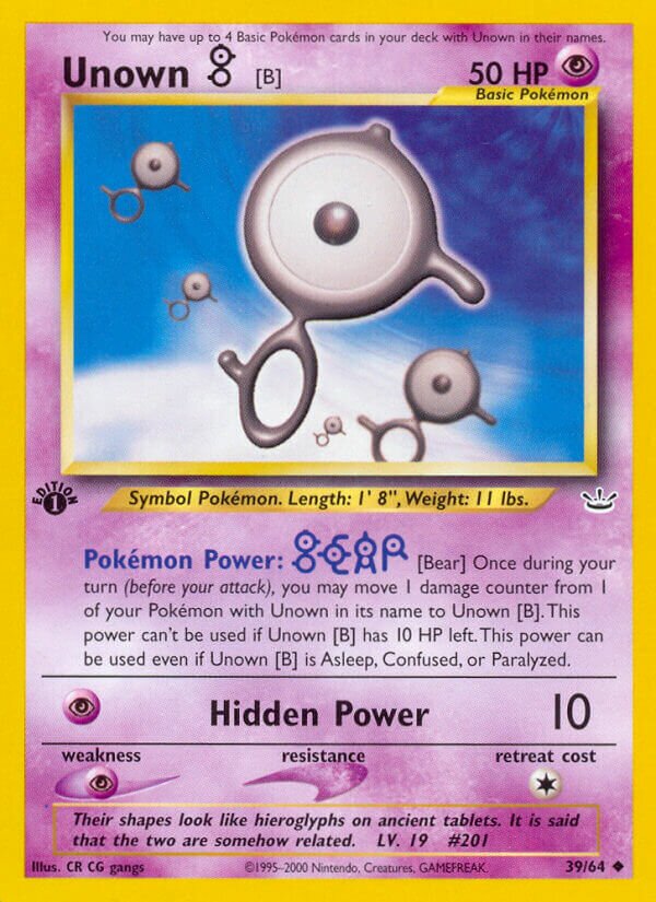 Unown [B] 039/64 — Neo Revelation (English Pokémon TCG card)