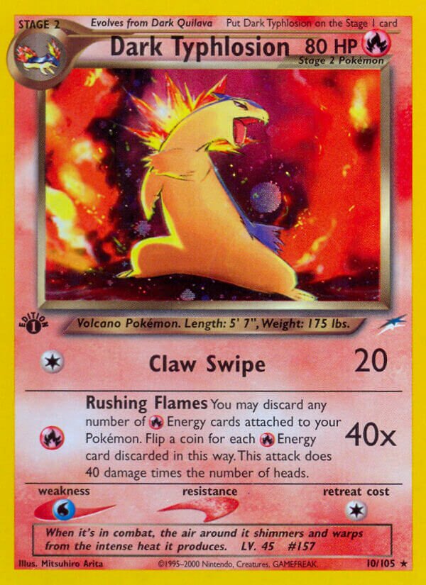 Dark Typhlosion 010/105 — Neo Destiny (English Pokémon TCG card)