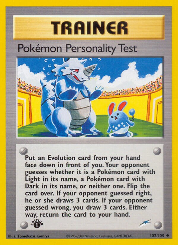 Pokémon Personality Test 102/105 — Neo Destiny (English Pokémon TCG card)