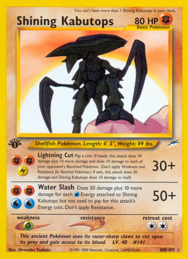 Shining Kabutops 108/105 — Neo Destiny (English Pokémon TCG card)