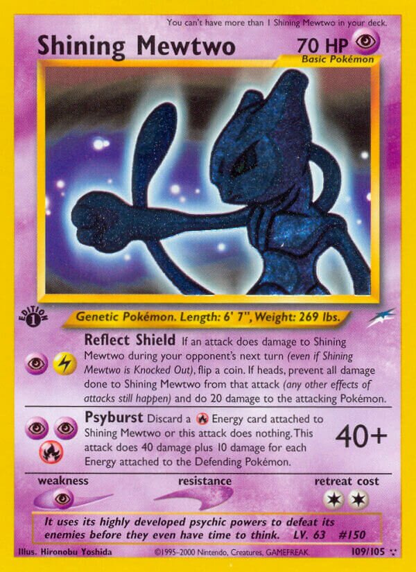 Shining Mewtwo 109/105 — Neo Destiny (English Pokémon TCG card)