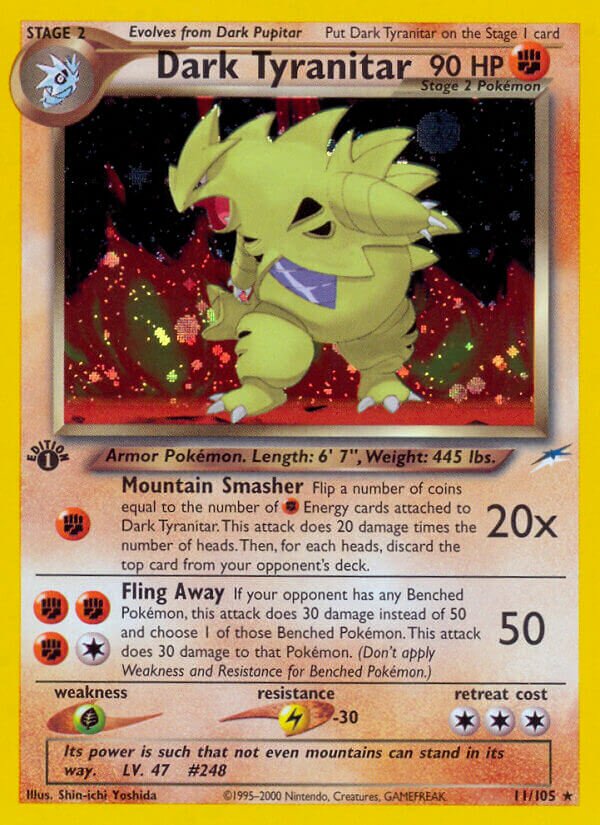 Dark Tyranitar 011/105 — Neo Destiny (English Pokémon TCG card)