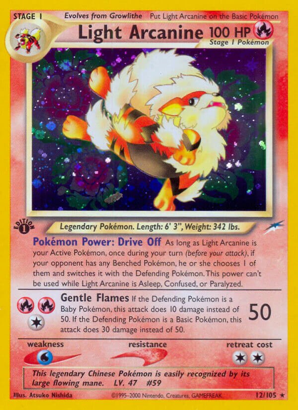 Light Arcanine 012/105 — Neo Destiny (English Pokémon TCG card)