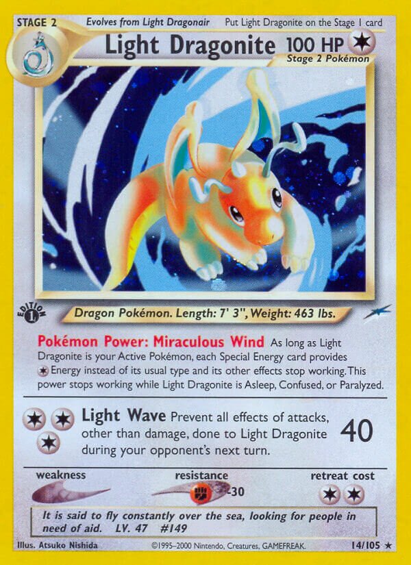 Light Dragonite 014/105 — Neo Destiny (English Pokémon TCG card)