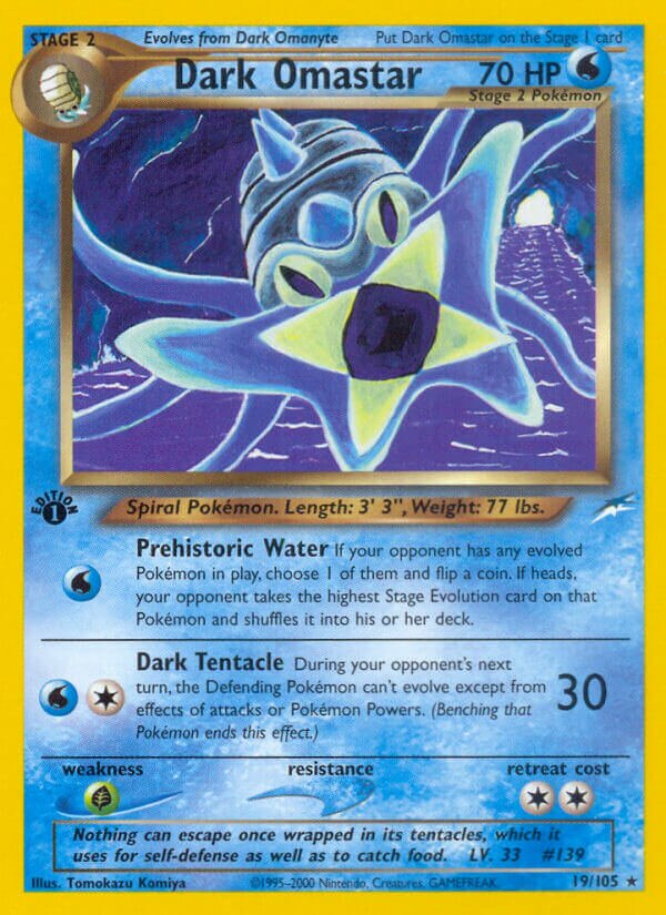 Dark Omastar 019/105 — Neo Destiny (English Pokémon TCG card)