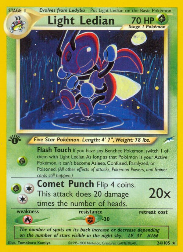Light Ledian 024/105 — Neo Destiny (English Pokémon TCG card)