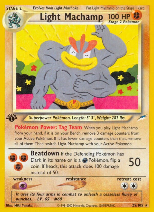 Light Machamp 025/105 — Neo Destiny (English Pokémon TCG card)