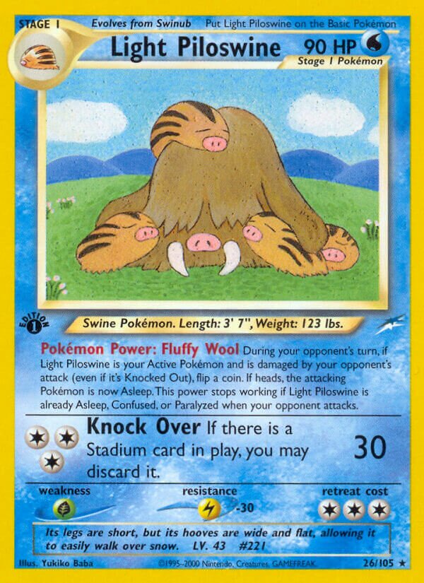 Light Piloswine 026/105 — Neo Destiny (English Pokémon TCG card)