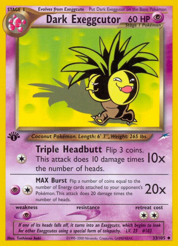 Dark Exeggutor 033/105 — Neo Destiny (English Pokémon TCG card)