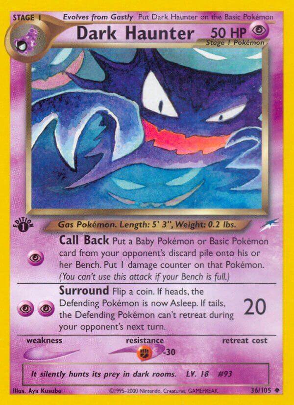 Dark Haunter 036/105 — Neo Destiny (English Pokémon TCG card)