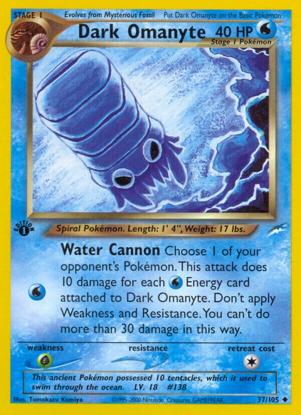 Dark Omanyte 037/105 — Neo Destiny (English Pokémon TCG card)