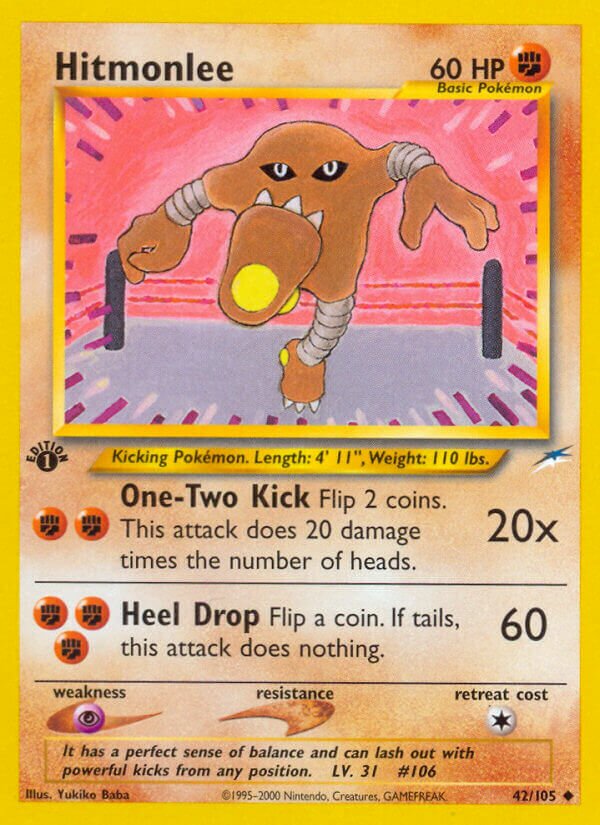 Hitmonlee 042/105 — Neo Destiny (English Pokémon TCG card)