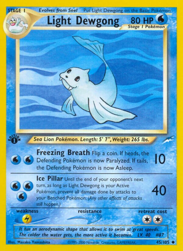 Light Dewgong 045/105 — Neo Destiny (English Pokémon TCG card)