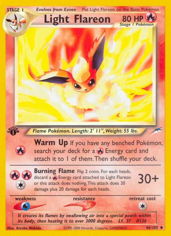 Light Flareon 046/105 — Neo Destiny (English Pokémon TCG card)